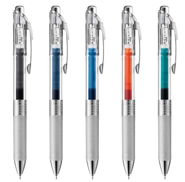 5色セットX2 ボールペン ぺんてる ゲルインキボールペン エナージェル インフリー 0.5mm 新品 カラーペン 黒青橙緑紺_画像1