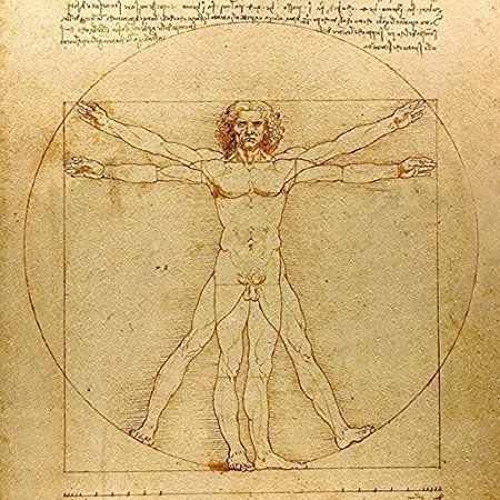 レオナルド・ダ・ヴィンチ『ウィトルウィウス的人体図』木枠付きフォトタイル_画像2