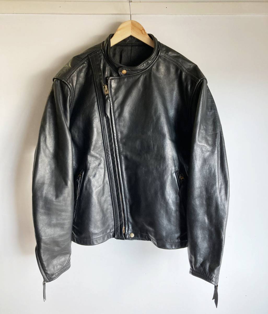 タイムセール!】 [80s-90s ラングリッツレザー ブラック 牛革 XL 46