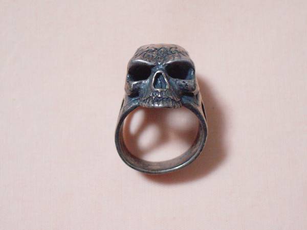 正規激安 貴重CRAZYPIGクレイジーピッグEngraved Skullシルバー指輪リング 指輪