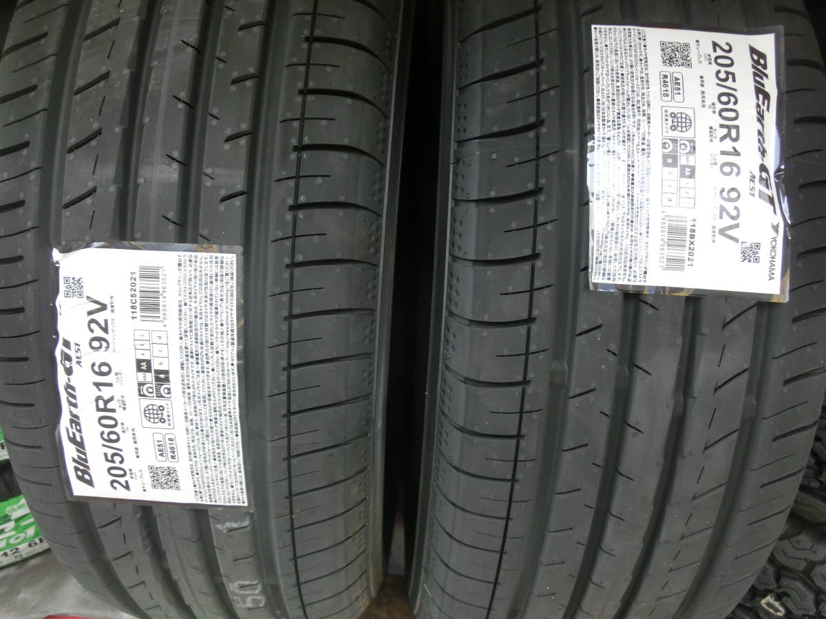 205/60R16.４本セット新品/未使用　ヨコハマ205/60R16ブル－アースGTノア.ボクシー.セレナ.ステップワゴン　ウエットA.転がり抵抗AA_画像1