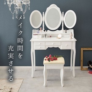 プリンセス姫系フレンチカントリー調ホワイトウッドドレッサー