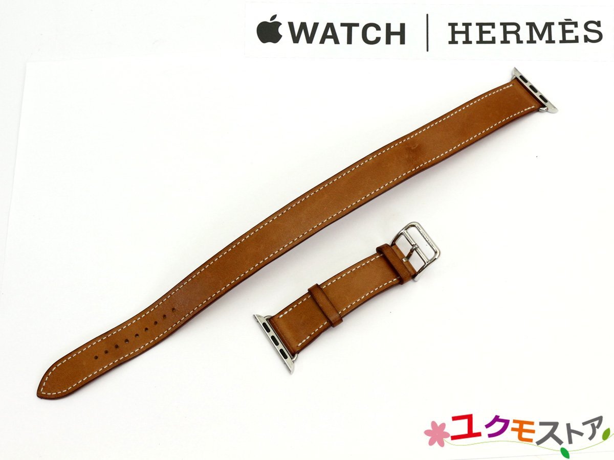 Apple Watch HERMES ヴォーバレニア ドゥブルトゥール バンド アップル エルメス ブラウン レザーベルト 38mm