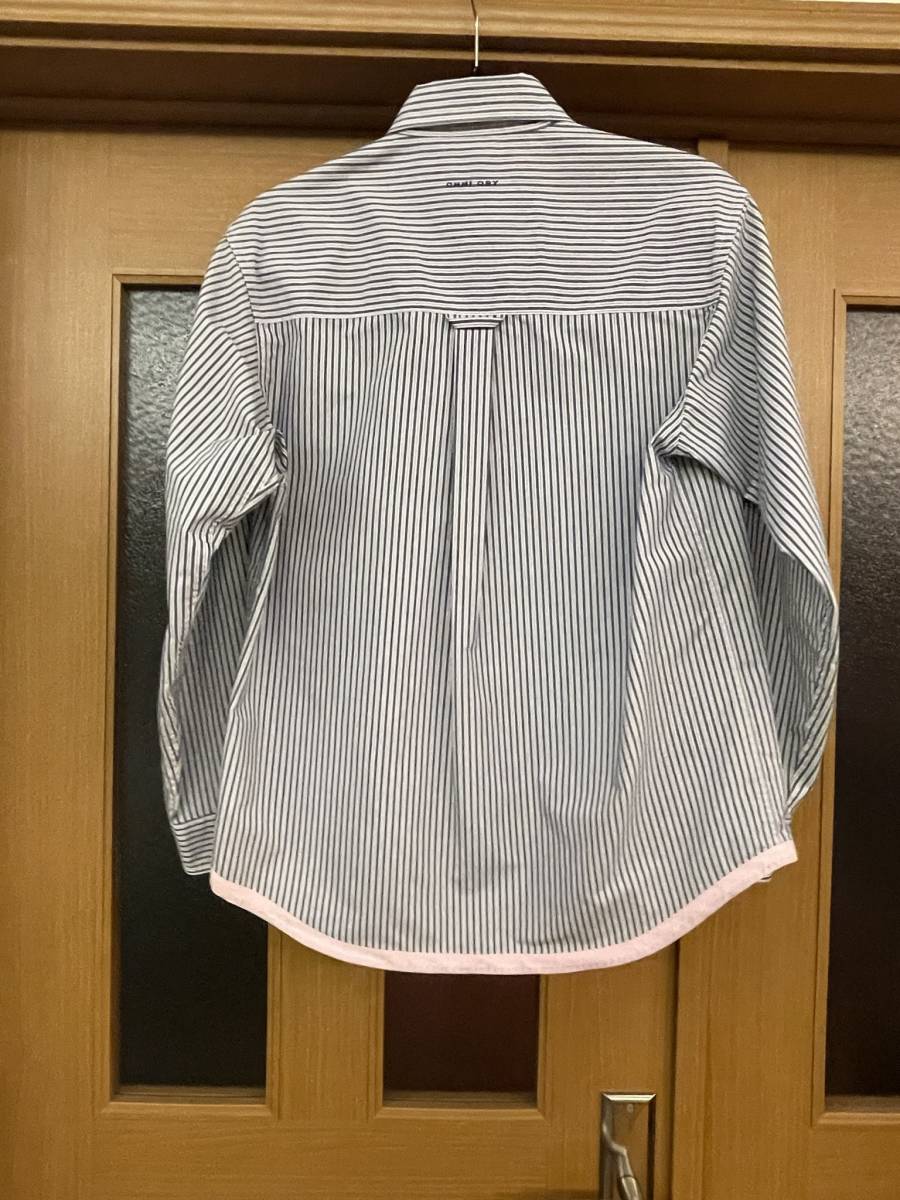 値下げ交渉承ります コロンビア スポーツウェア Columbia Sportswear 長袖シャツ XS SHIRT PM7446 ポリエステル ネイビーストライプ リペア