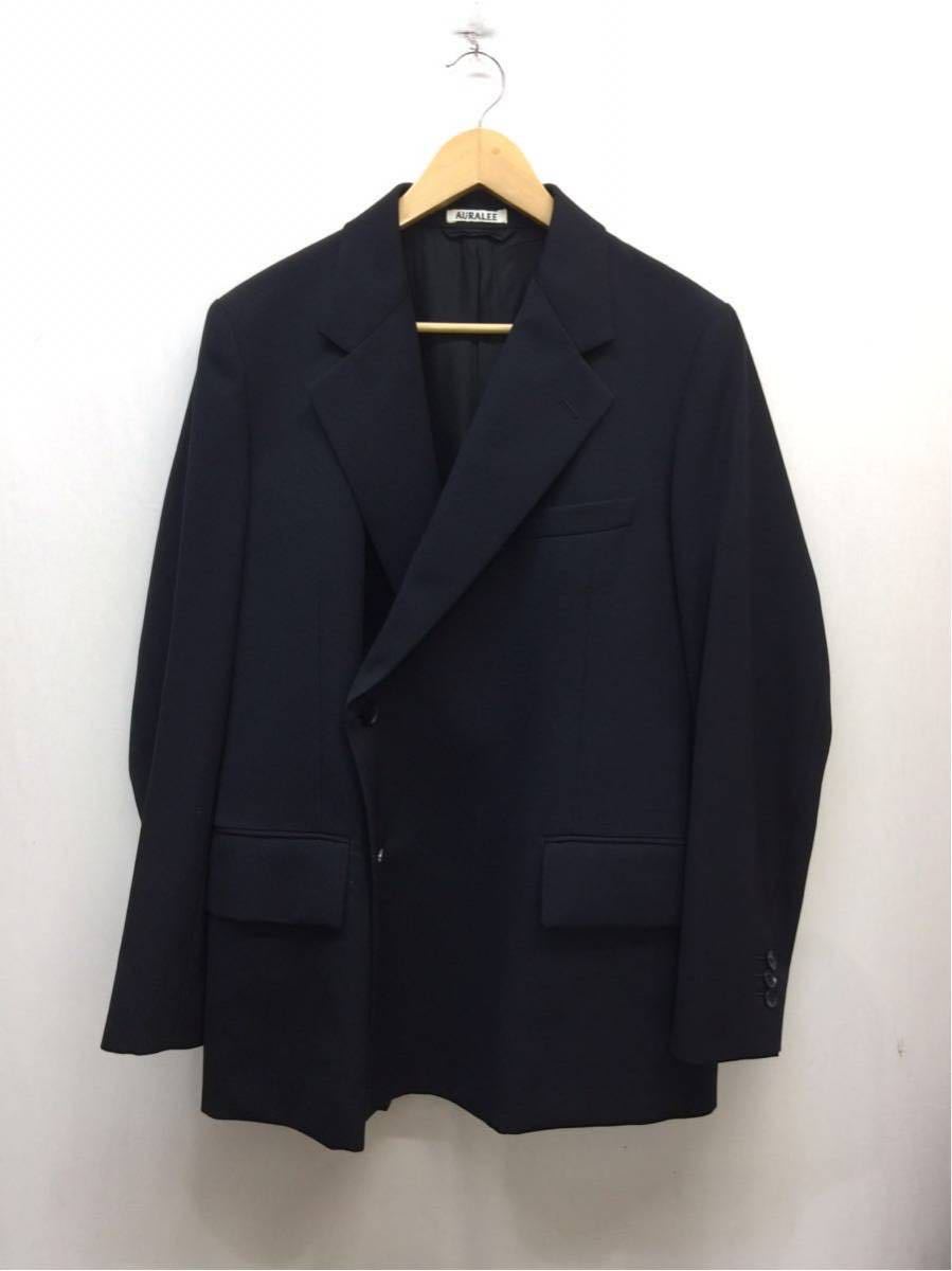 50%割引L100%正規品 220508【AURALEE】オーラリー ジャケット 3 【信頼】 AURALEE ブラック ジャケット ダブル テーラードジャケット