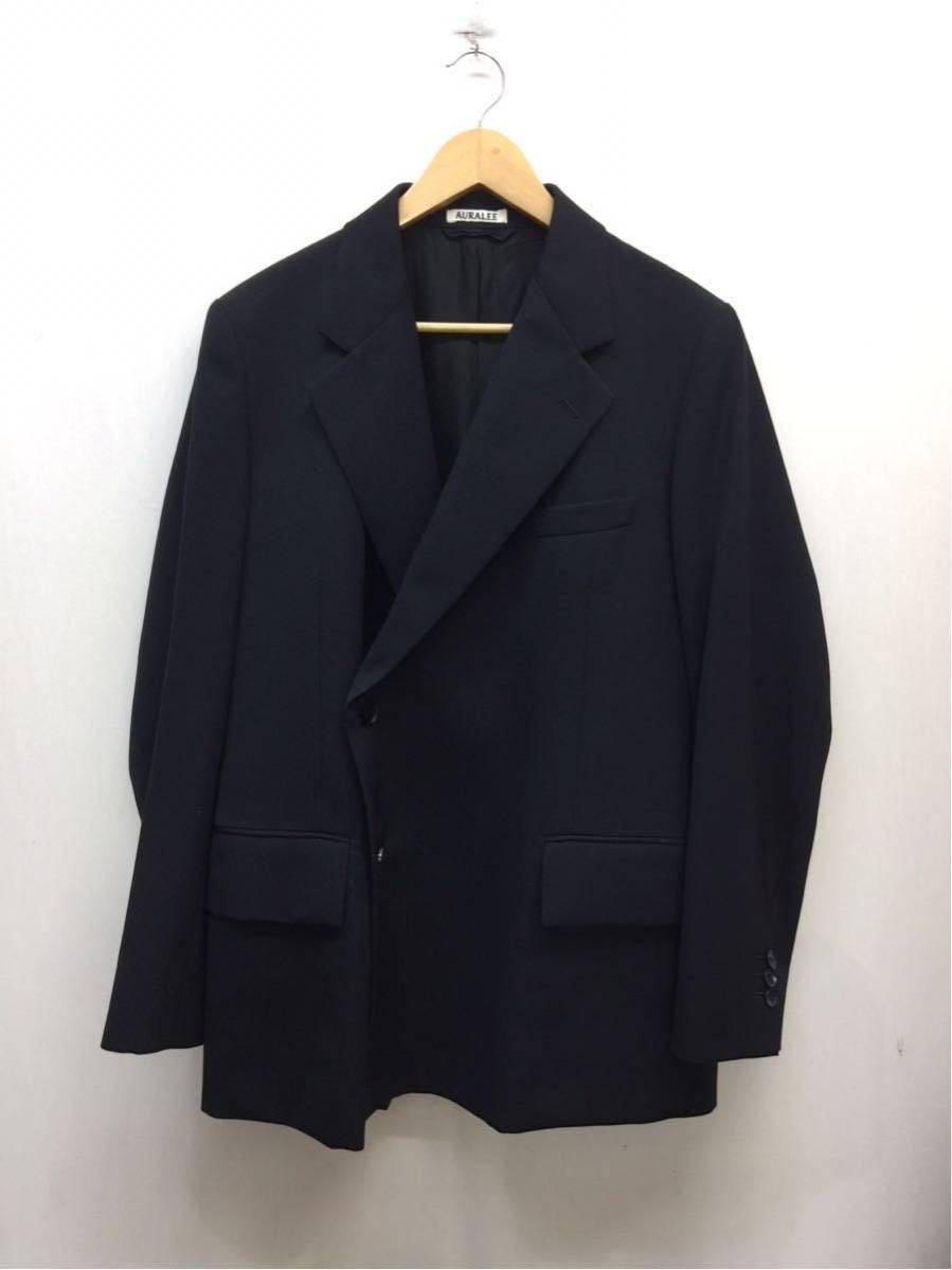 品質満点 Gabardine Max Wool Light 21ss ブラック ウール 3 ジャケット 220508【AURALEE】オーラリー Double A21SJ01MG ダブル