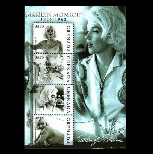 ■グレナダ切手　マリリン・モンロー　4種シート_画像1