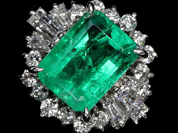 6026S【1円～】新品仕上【RK宝石】≪Emerald≫ ジュエリーマキ 極上天然エメラルド 大粒1.46ct!! 極上ダイヤモンド Pt850 高級リング ダイ