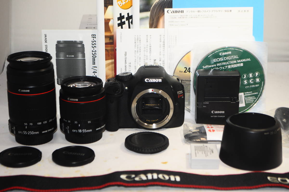 ◆初心者入門＆付属品多数◆ Canon キャノン EOS Kiss X4 純正＆超望遠Ｗズームレンズキット #95422_画像1