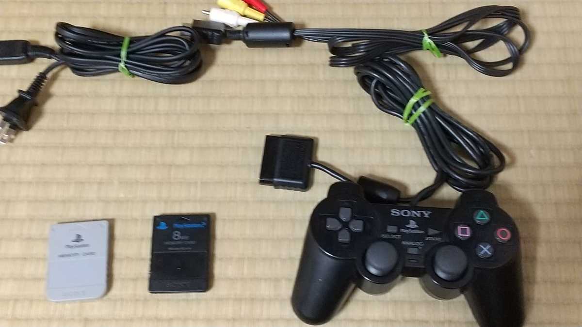 PS2(SCPH-18000)本体一式+ソフト50本+メモリーカード2個 ドラゴンクエスト7 ドラゴンクエスト8 テトリス 