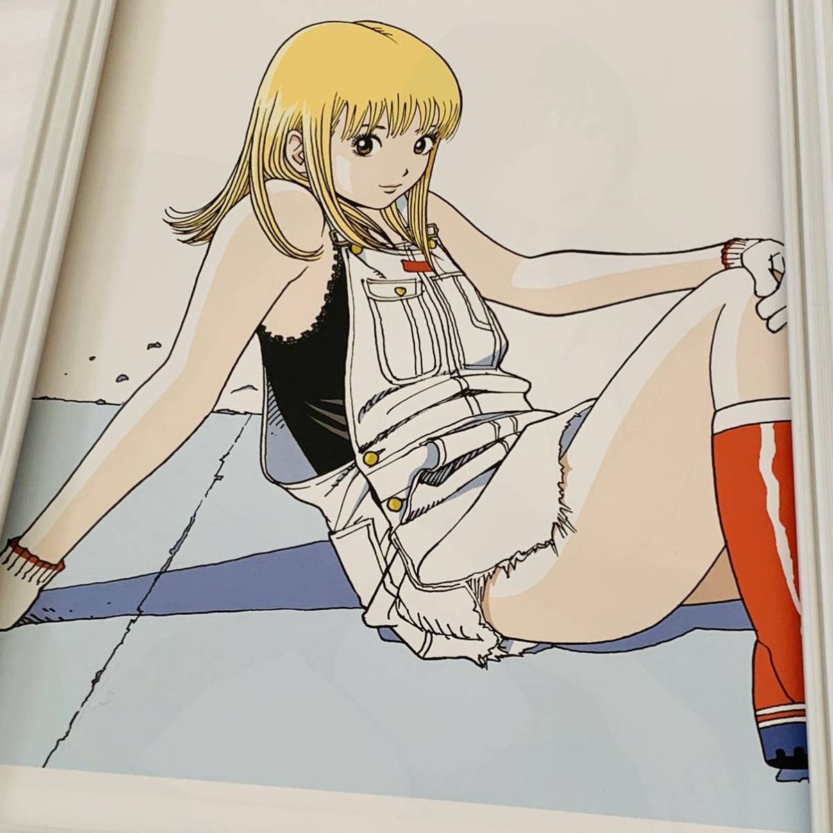 江口寿史 イラスト ストップひばりくん A4サイズ 額装品 /検 江口寿史 イラスト ストップひばりくん A4サイズ 額装品 /検