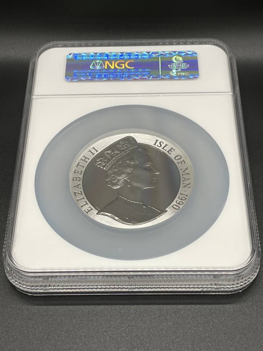 ◇大型銀貨!◇1990 イギリス領マン島 ペニーブラック150周年 5オンス