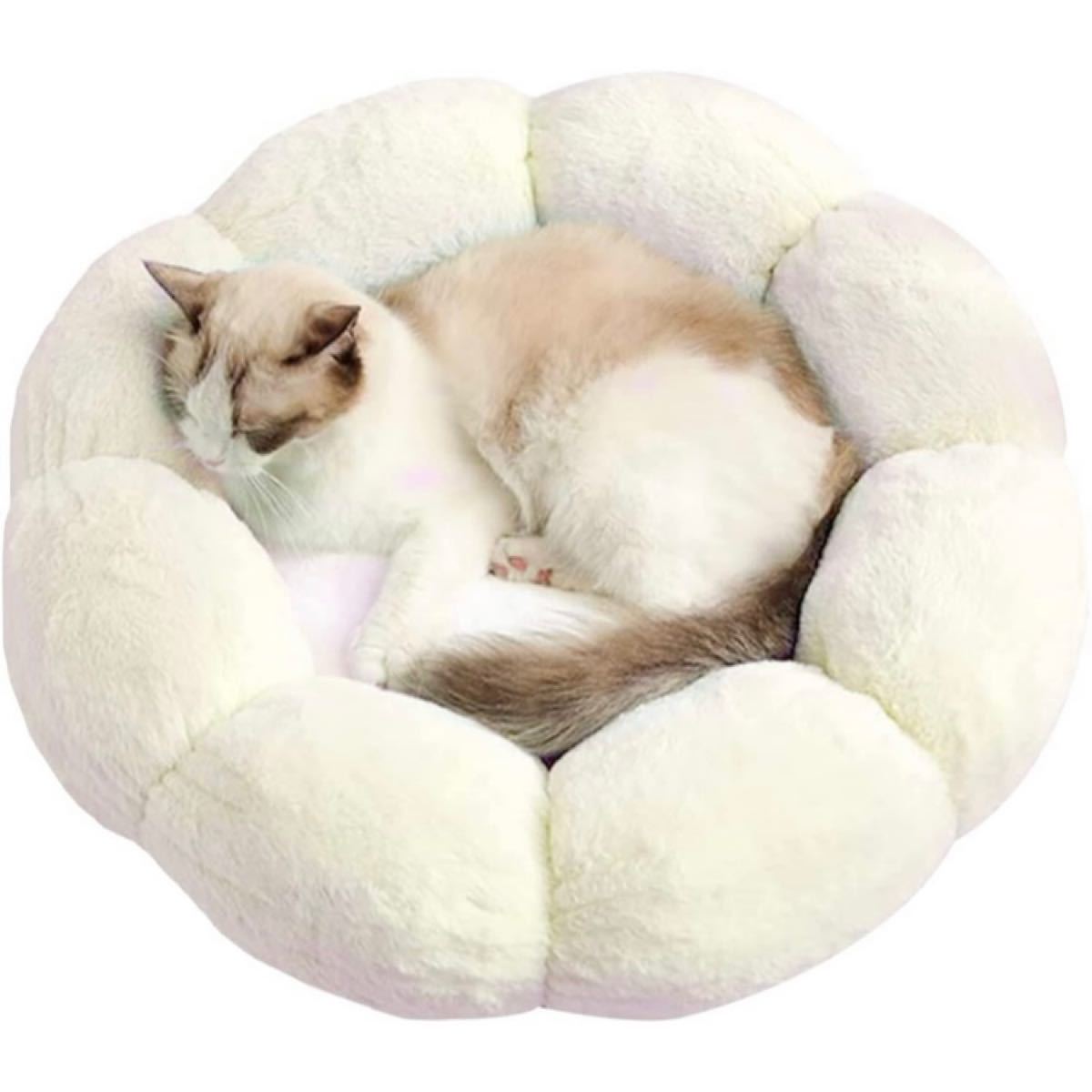猫 ベッド 冬用 犬 ベッド ペットベッド ペットソファ クッション 花型