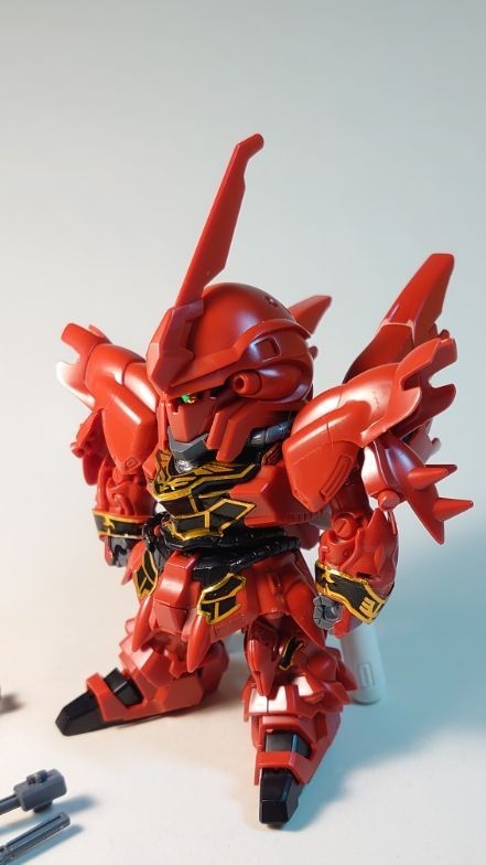 SDガンダム BB戦士 No.365 シナンジュ (機動戦士ガンダムUC)※バックパックと腕部の軸に補修、シール添付アリ　ガンプラ 完成品 ジャンク_画像2