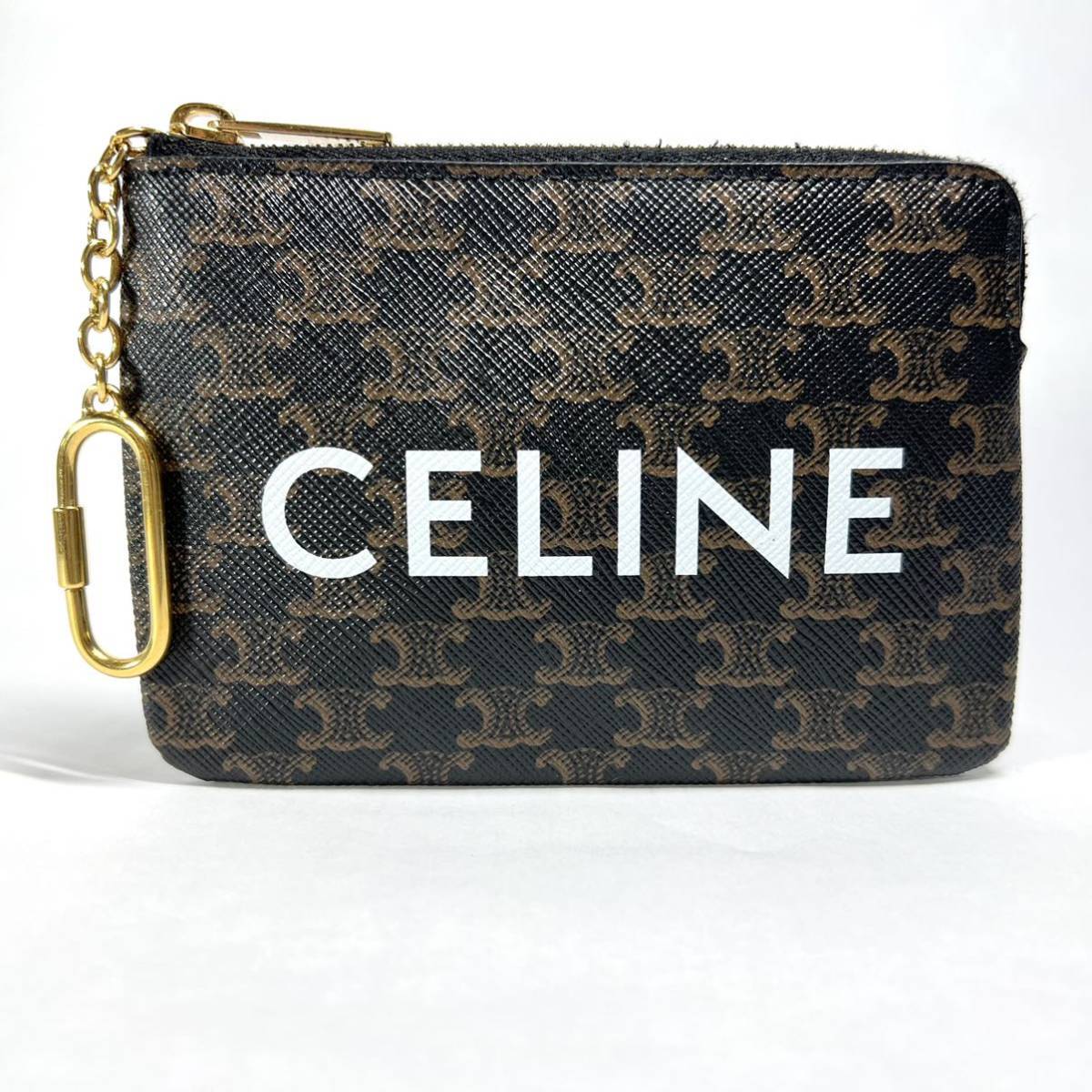 極美品CELINE コインケース フック付きコイン & カードポーチ トリオンフ-