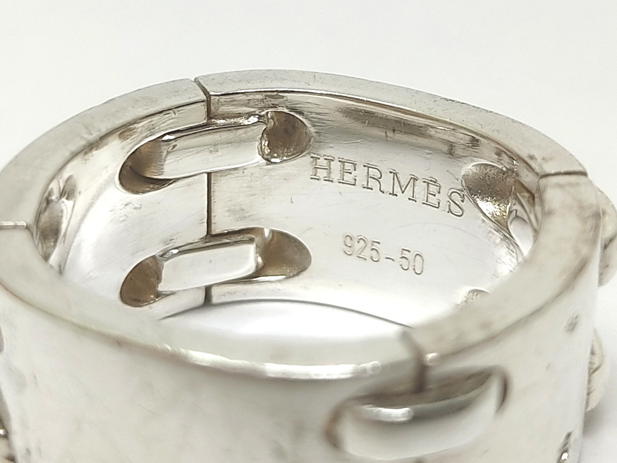 ♪売り切り 大特価 HERMES エルメス ムスクテール リング 指輪 シルバー 925 Sv 銀 重量約11.6g 約10号 アクセサリー 中古♪_画像5