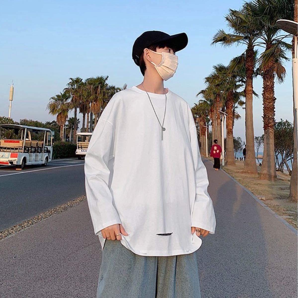 Paypayフリマ シンプル 無地 重ね着 インナー ユニクロ 穴開き ストリート Hiphop Gu メンズ トレーナー 白 長袖 春 カップル 夏 Paypayフリマ シンプル 無地 重ね着 インナー ユニクロ 穴開き ストリート Hiphop Gu メンズ トレーナー 白 長袖 春 カップル 夏