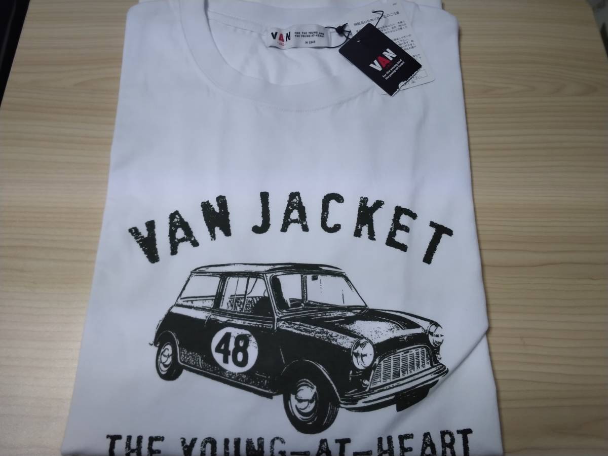 VAN JAC 半袖 クラシックカープリントTシャツ ホワイト L 新品未使用 J