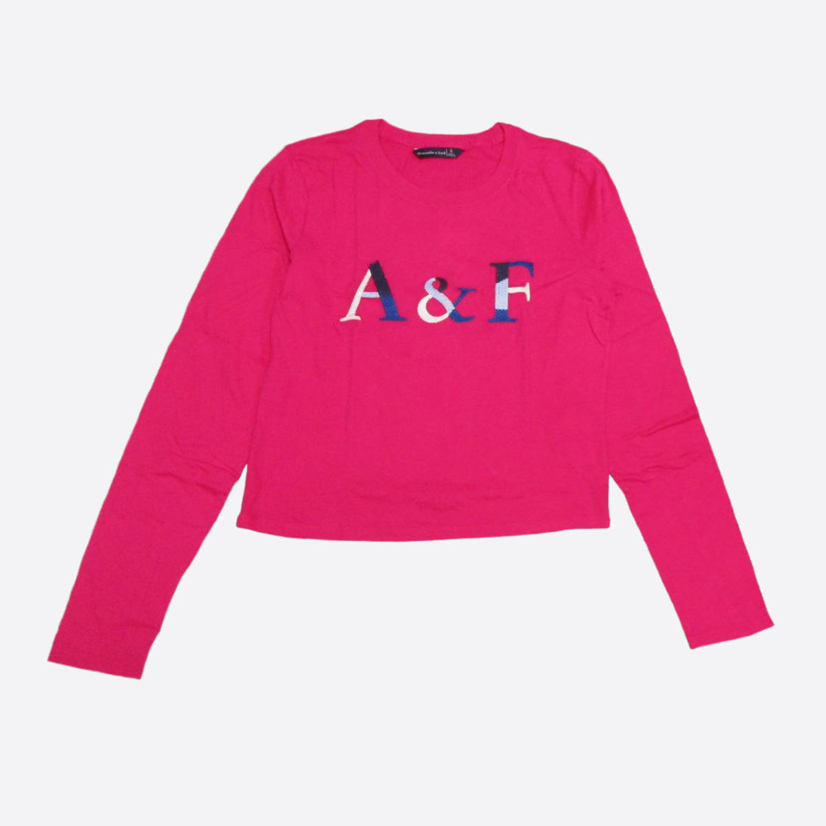 SALE Abercrombie & Fitch/アバクロ ロゴ刺繍長袖Tシャツ (Pink/S