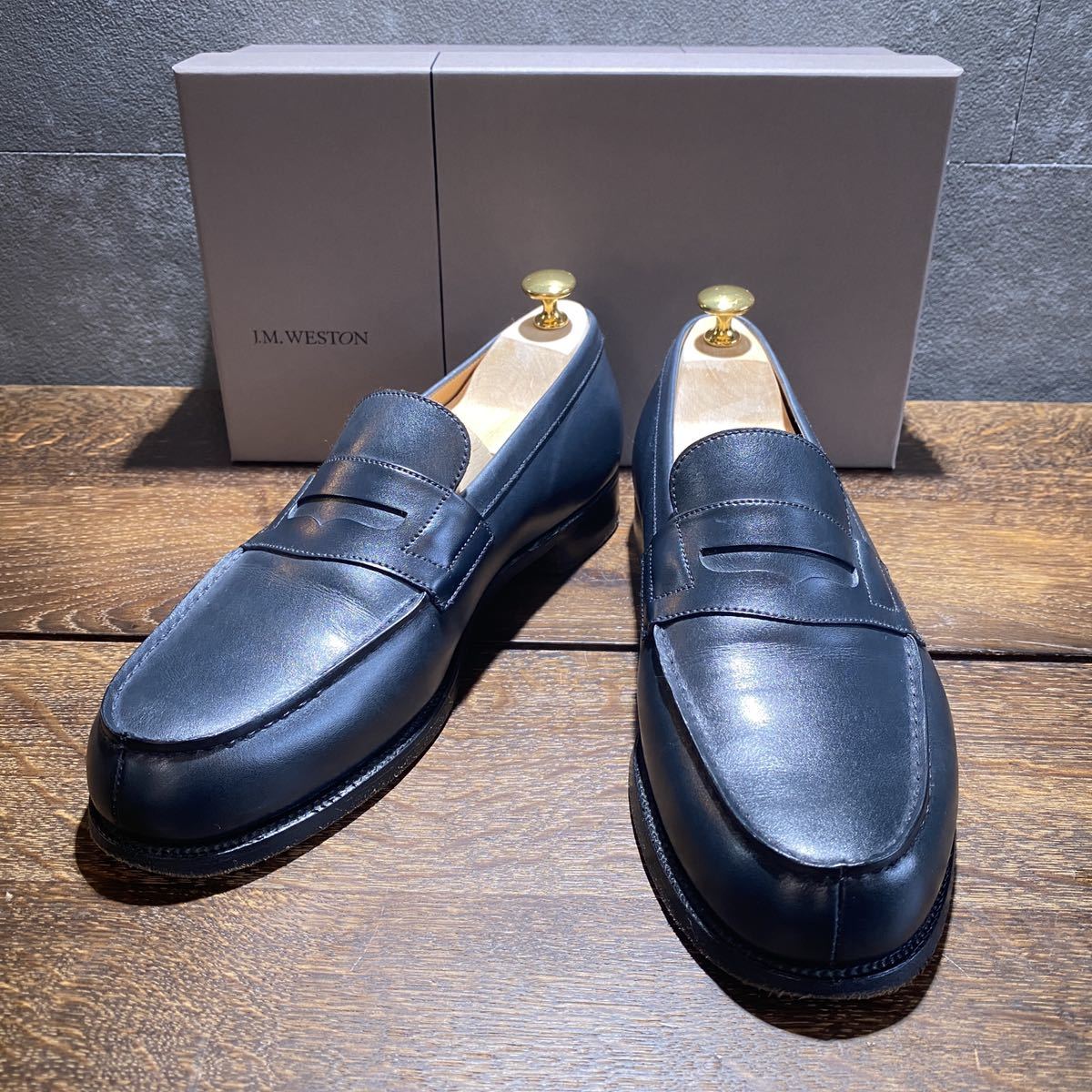 J.M. Weston】SIGNATURE LOAFER 180 ネイビー ジェイエム ウエストン