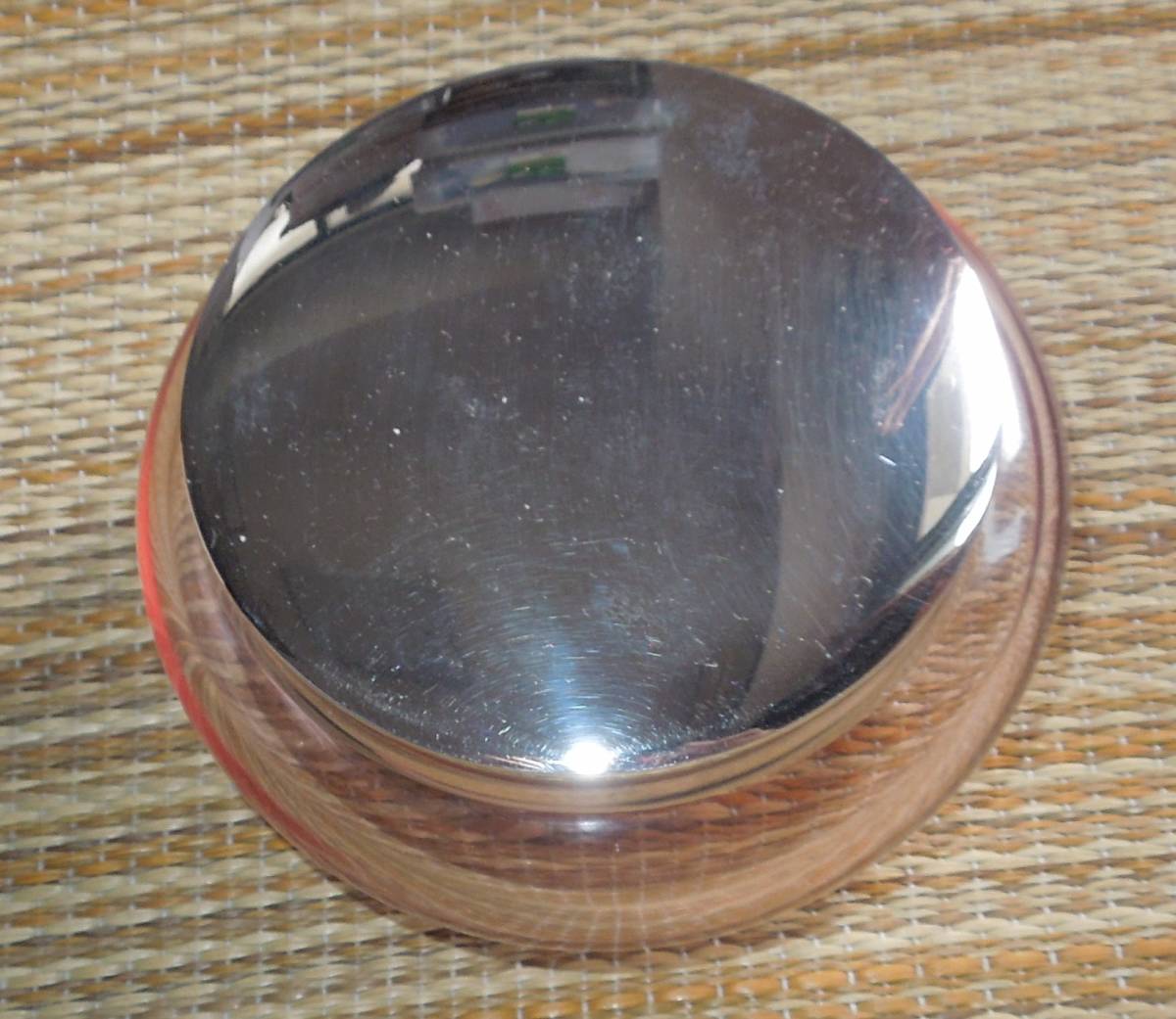 純銀・銀製　宮本商行　純銀刻印　　ボンボニエール・ガラス瓶　　純銀蓋（約82g）