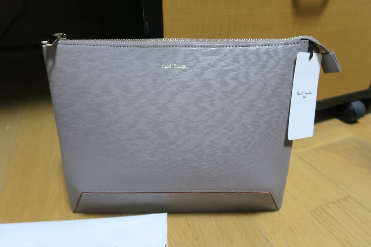 【時間指定不可】バッグポールスミス(Paul Smith) サコッシュバッグ○グレー○メンズ○本革
