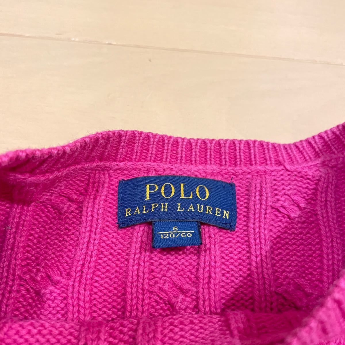 ニットセーター トップス　ラルフローレン　Ralph Lauren 120cm ピンク