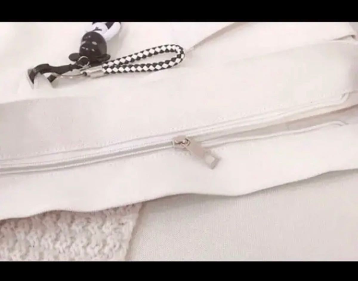 ショルダーバッグ　韓国　トートバッグ　白　 ホワイト  レディースバッグ　キャンバスバッグ　キャンバス　サブバッグ　メンズバッグ