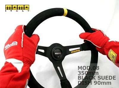 [MOMO/ Momo ] steering gear MOD.08 suede / black spoke model 08 suede / black spoke [M-60]