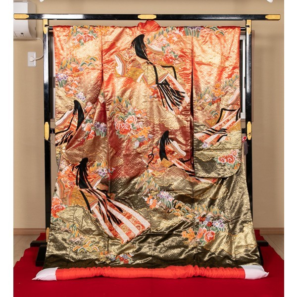 花嫁さんの打掛 朱赤地 豪華刺繍の黒髪の姫 25766# 花嫁さんの打掛 朱赤地 豪華刺繍の黒髪の姫 25766#