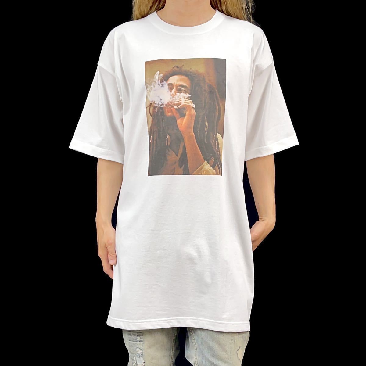 新品 ボブマーリー ジャマイカ レゲエ Reggae ロックステディ ラスタファリ 煙 スモーク 大きい ワイド オーバー ビッグ Tシャツ 4XLサイズ_画像2