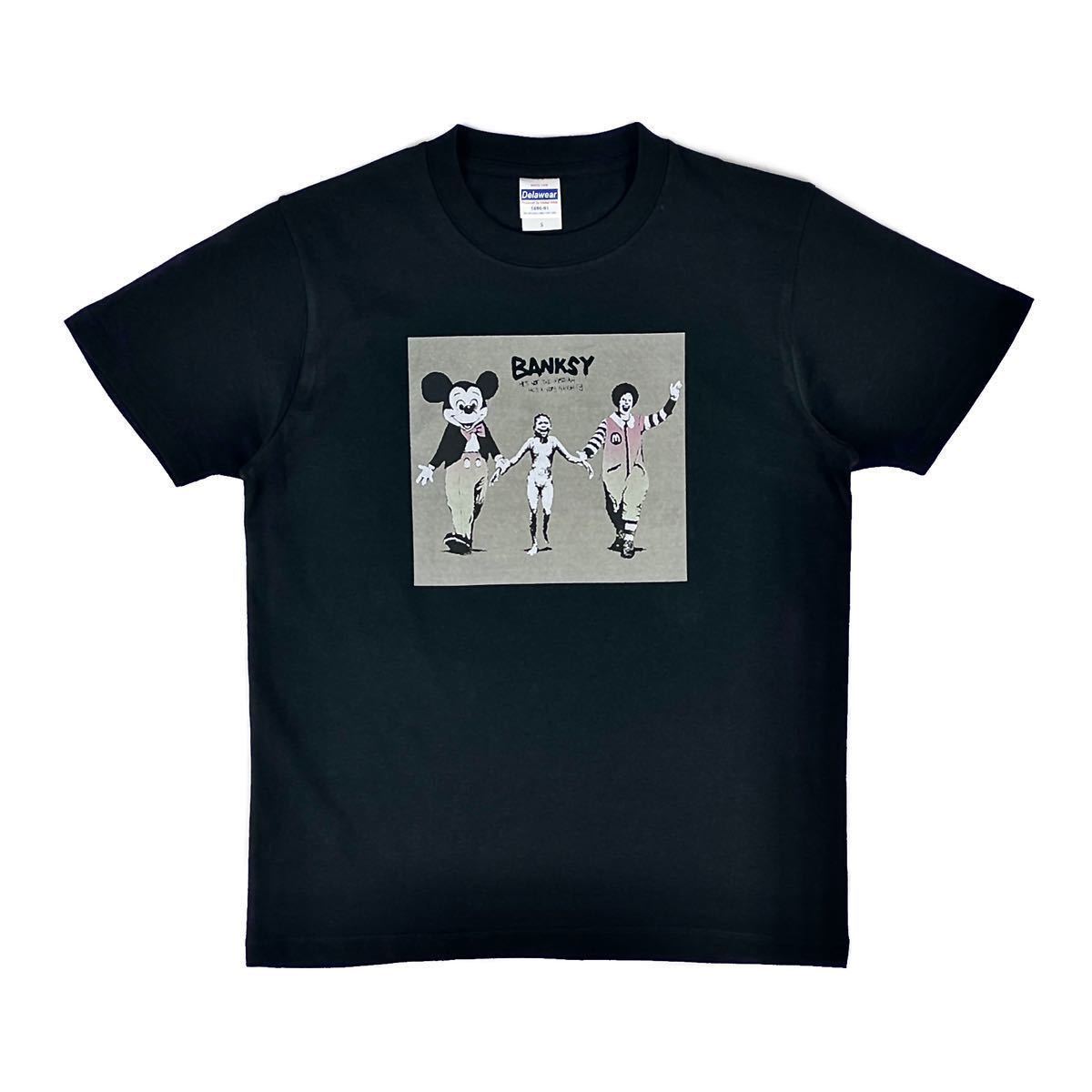 新品 バンクシー BANKSY ミッキーマウスMICKY マクドナルド ピエロ 社会風刺 グラフィティ アート Tシャツ Lサイズ 男女兼用 ユニセックス_画像6