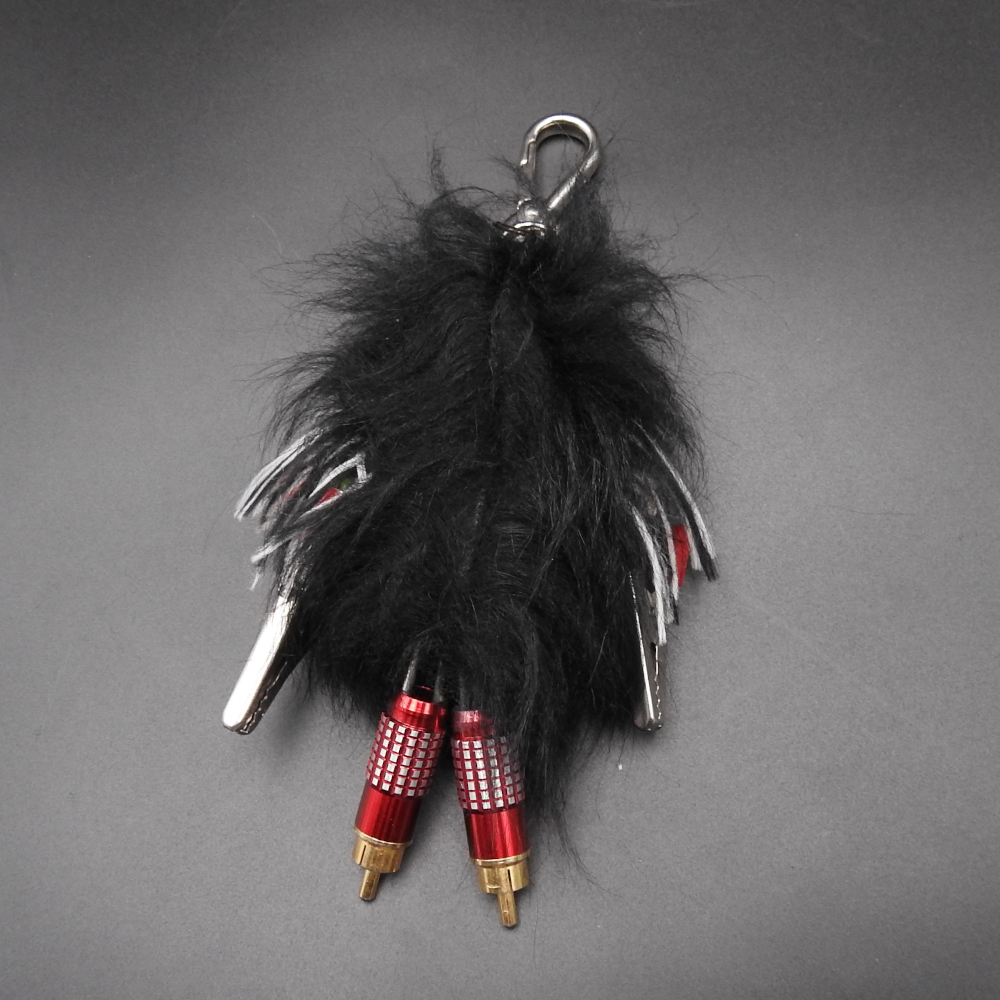 rare goods [ regular goods ]PRADA - Prada key holder clip hand sheep fur robot charm key ring black silver 