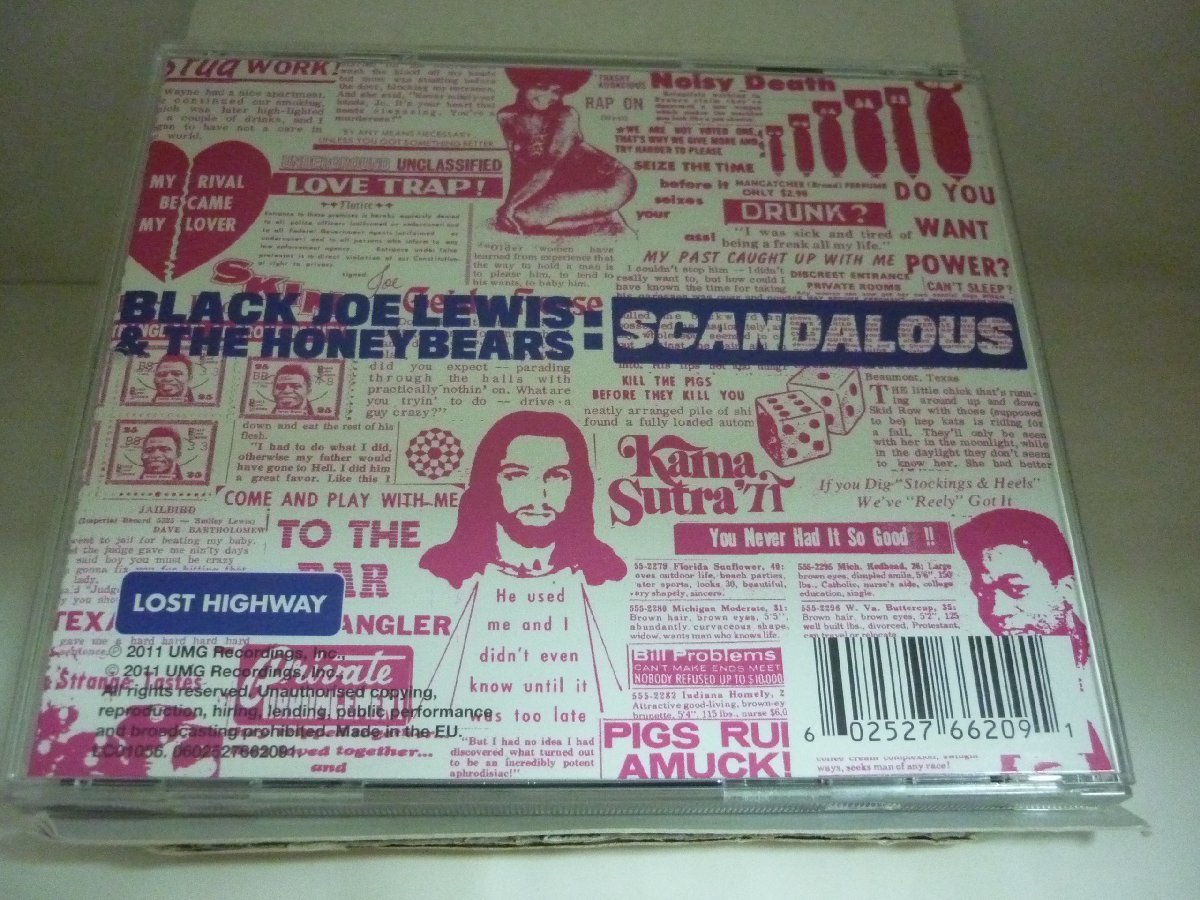 CDB0376　BLACK JOE LEWIS & THE HONEYBEARS ブラック・ジョー・ルイス　/　SCANDALOUS　/　輸入盤中古CD_画像2