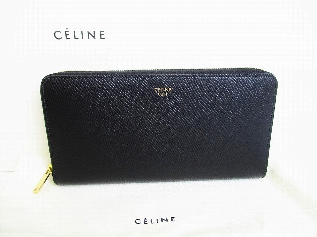 未使用保管品】 セリーヌ CELINE グレインド カーフスキン ラウンド