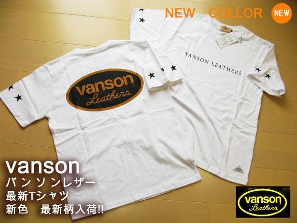 vanson バンソン半袖Tシャツ M白 P975-001 新品 完売人気 メンズ　Tシャツ 夏 バイカー 単車 おしゃれ_画像1