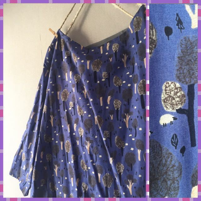 ヤフオク! - handmade 夜の森柄ゆったりコットンチュニックワ...