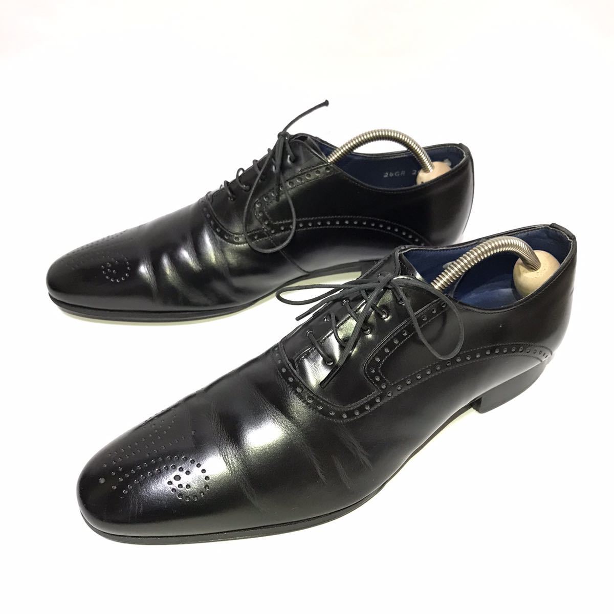 REGAL リーガル 靴 ビジネスシューズ プレーントゥ 黒色系 24 1/2 男性用 メンズ 本革 レザー