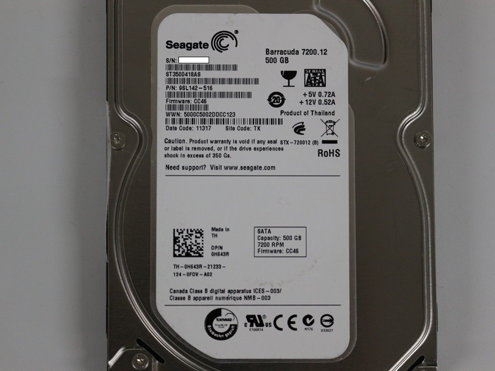 SEAGATE ST3500418AS Barracuda SATA 7.2K HDD 500GB 3.5インチ _画像2