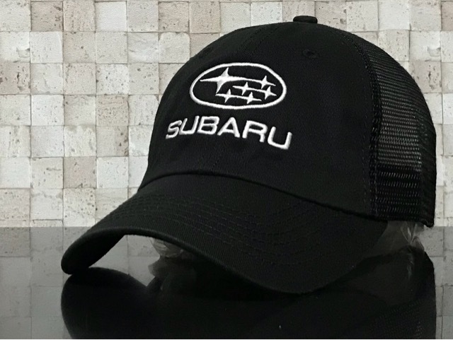 【未使用品】229A クール★SUBARU スバル メッシュ キャップ 帽子 CAP 限定１個！クールなブラックにホワイトロゴ！《FREEサイズ》