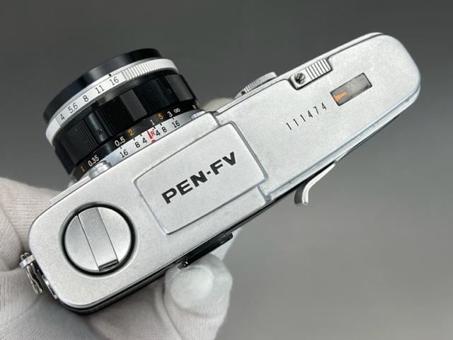 オリンパス OLYMPUS PEN-F E.Zuiko Auto-W 1:4 f=25mm コンパクト一眼レフ フィルムカメラ USED品_画像5