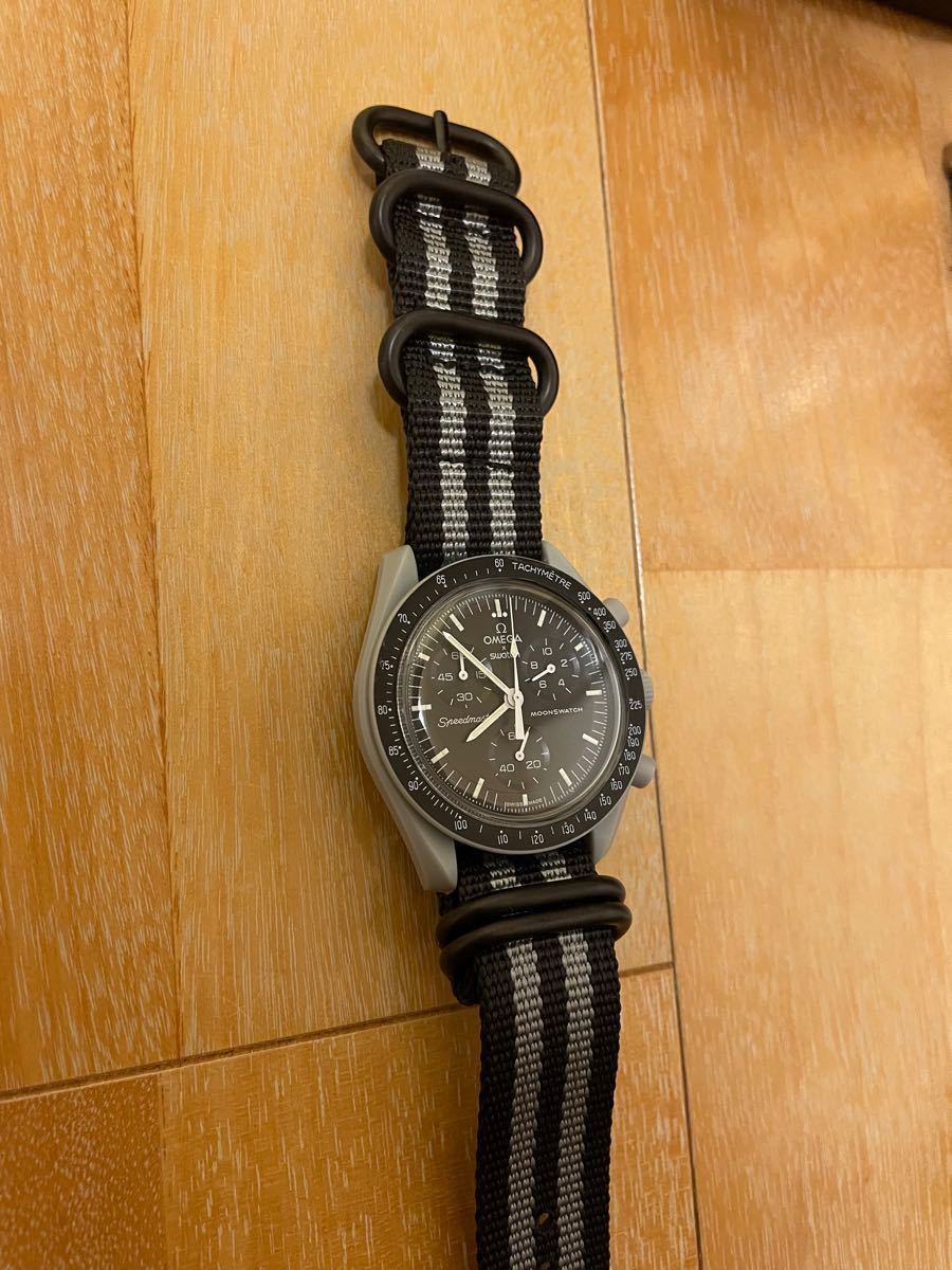 OMEGA SWATCH オメガ スウォッチ MISSION TO THE MOON ムーンスウォッチ natoベルト交換済