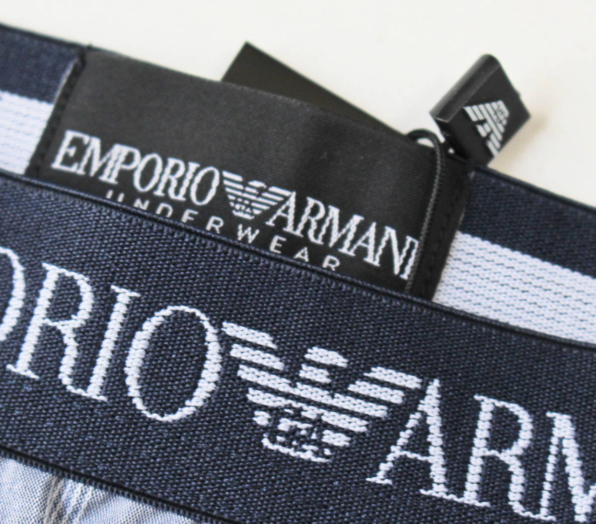 《EMPORIO ARMANI エンポリオアルマーニ》 新品 薄手 ウエストロゴ刺繍 チェック ショートパンツ ハーフパンツ S(66~78)A6099