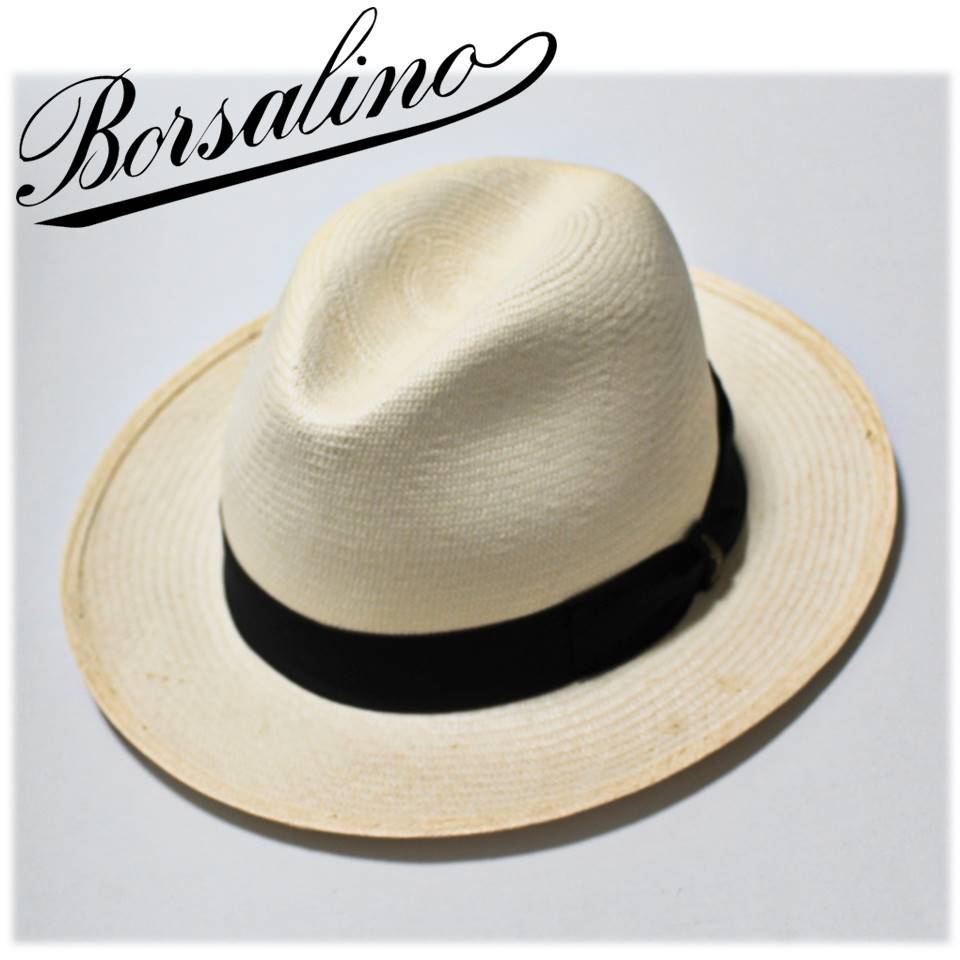 ボルサリーノ Borsalino ストローハット パナマハット 麦わら帽子-