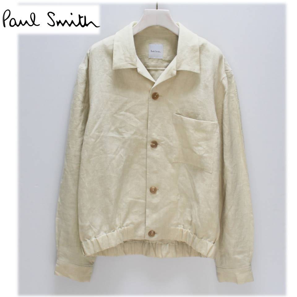 《Paul Smith ポールスミス》新品 定価55,000円 2022年モデル 春夏 麻100% ナチュラルリネンブルゾン ジャケット L A6218_画像1