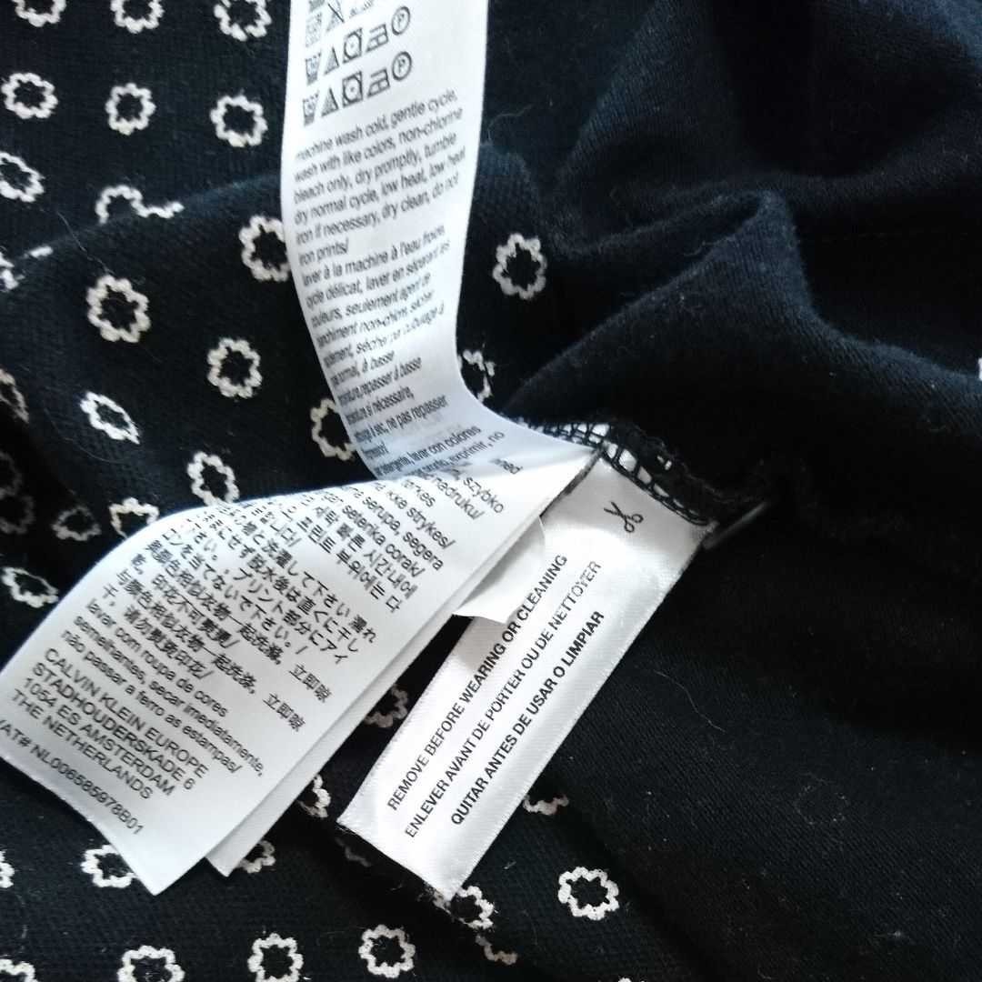 Calvin Klein Jeans ポロシャツ  レトロ 花柄 ブラック トップス 半袖Tシャツ