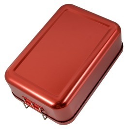  коробка для завтрака алюминиевый ланч box застежка имеется 1 уровень прямоугольник [ красный ] ланч товары кемпинг уличный пикник . пара 