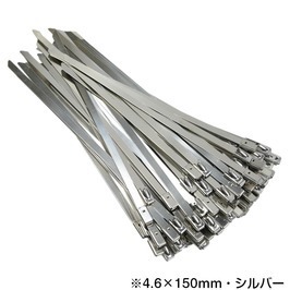 cable Thai clamping band Thai band made of stainless steel 100 pcs set [ silver / 10×150 ] made of metal multi Thai band 