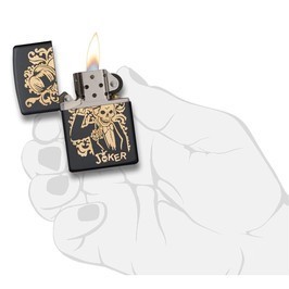 ZIPPO Skull JOKER 29632 mat black Zippo - oil lighter Joker plant pattern tuxedo hat 