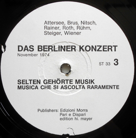 【3LP】Das Berliner Konzert【ヘルマン・ニッチュ/ギュンター・ブルス/ウイーン・アクション派1974年】の画像7